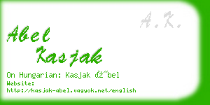 abel kasjak business card